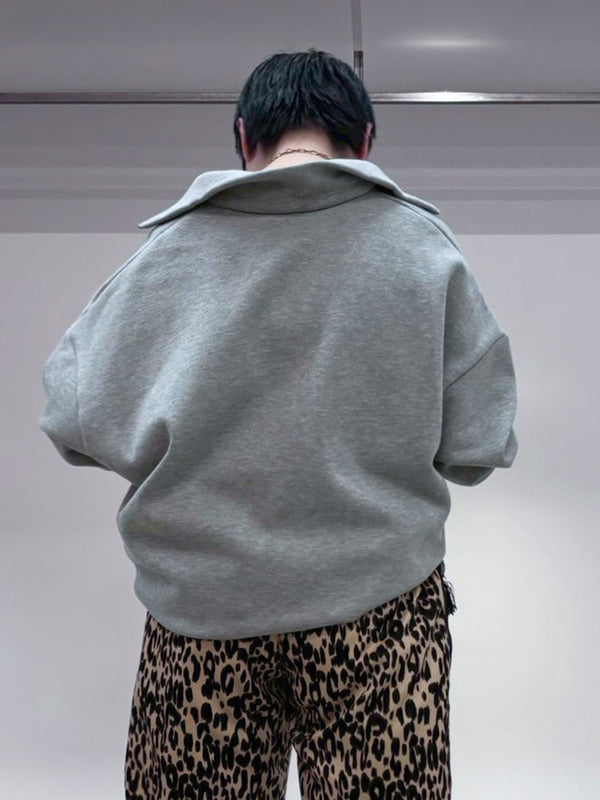 ハーフジップ裏起毛PO