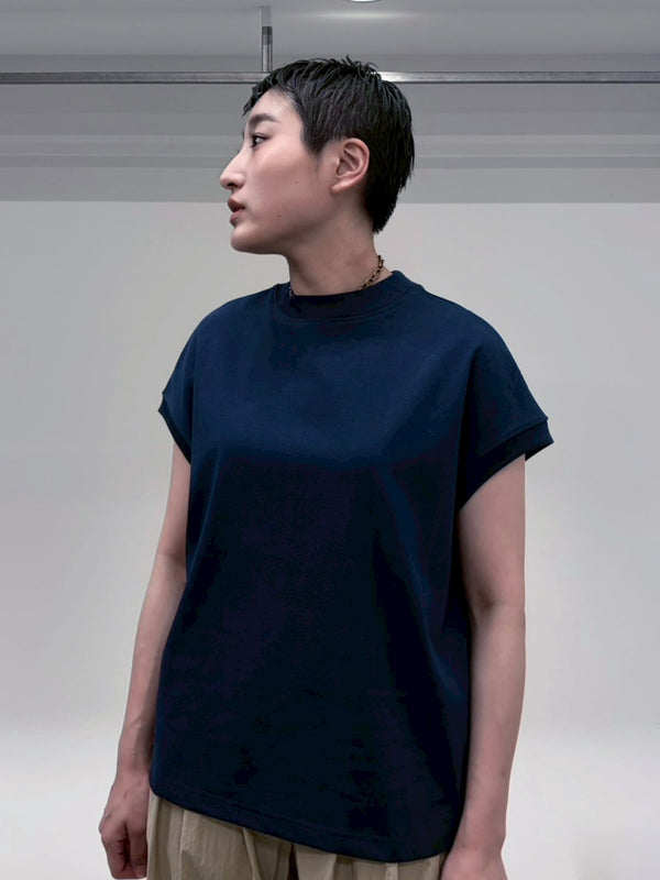 モックネックフレンチTシャツ