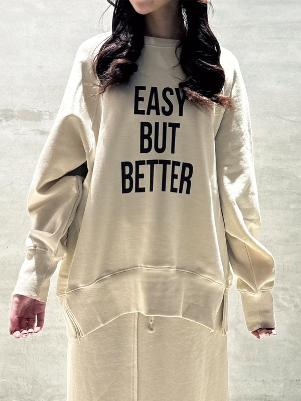 EASYBUTBETTER裏起毛トレーナー
