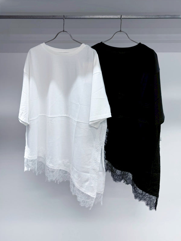 アシンメトリーレースTシャツ