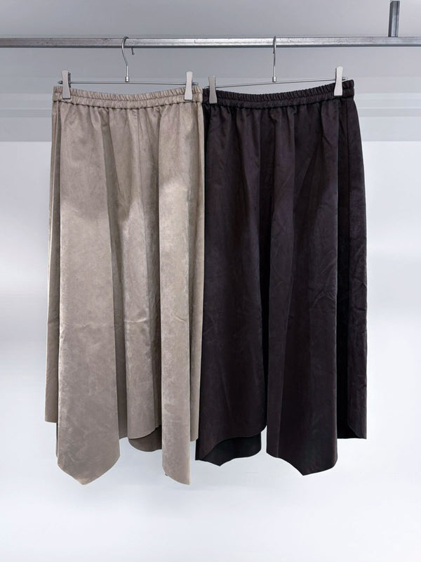 LUXE SUEDE ASYMMETRY SKIRT