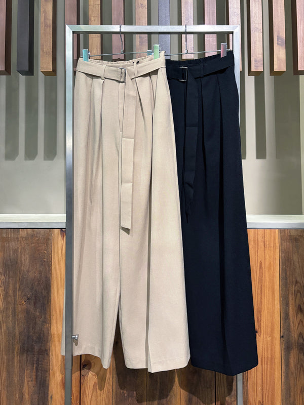 ベルトワイドパンツ