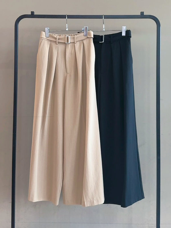 ベルトワイドパンツ