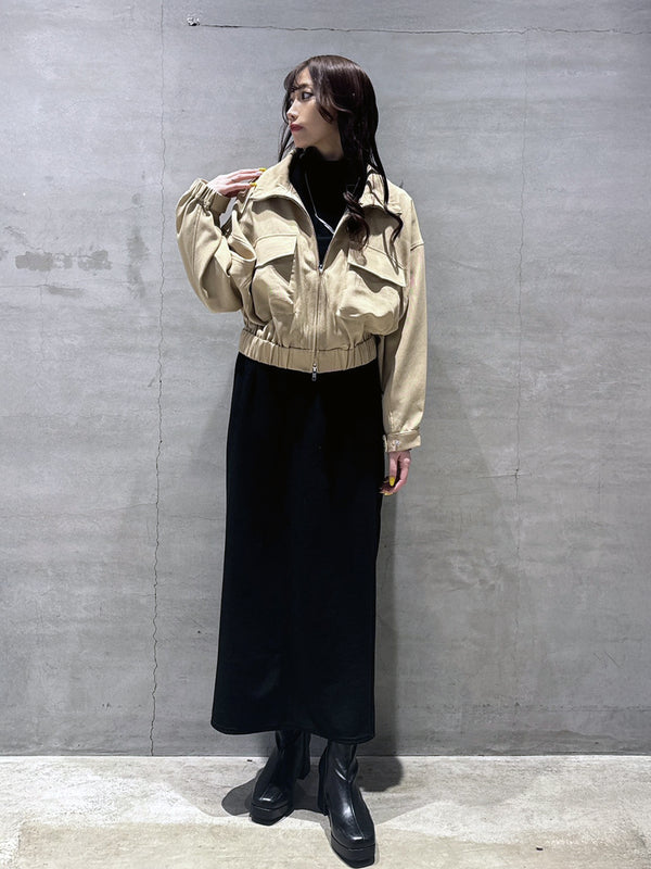 ネックドローコードブルゾン