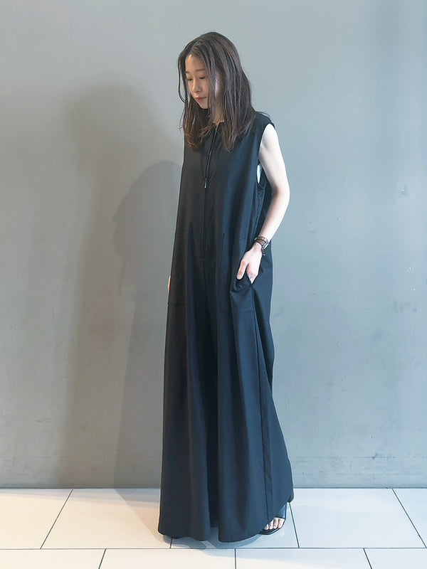 フレンチリネンストレッチサロペット