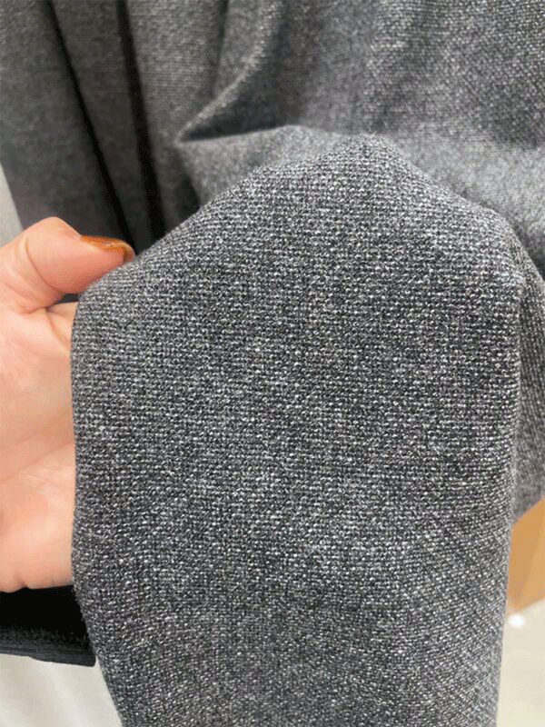 ツイード調両面起毛セミワイドパンツ