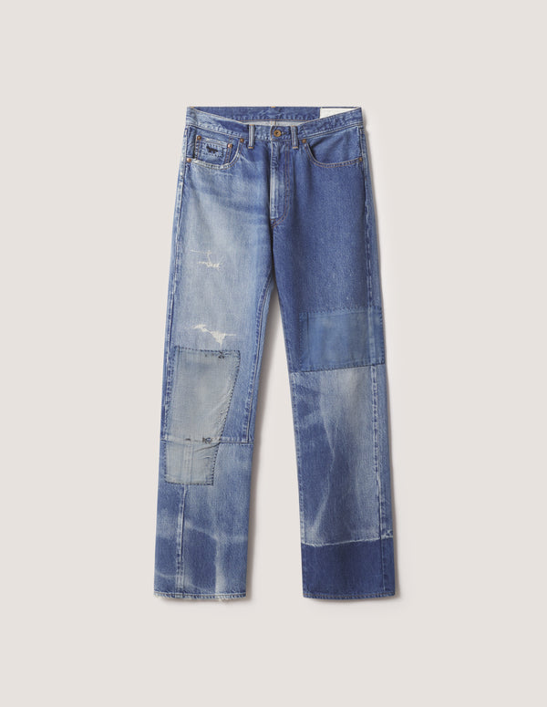 MAISON KITSUNÉ X KURO PATCHWORK DENIM PANTS