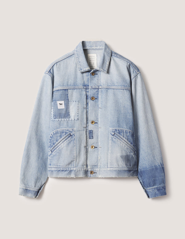 MAISON KITSUNÉ X KURO PATCHWORK DENIM JACKET