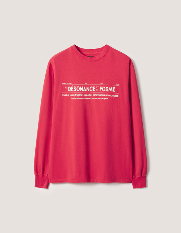MAISON KITSUNÉ X KURO FADED RED LONG SLEEVE TEE