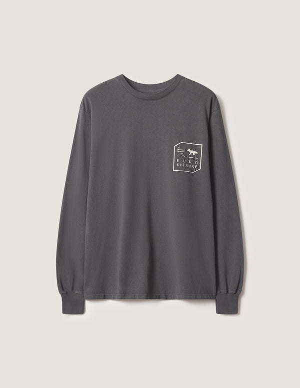 MAISON KITSUNÉ X KURO FADED BLACK LONG SLEEVE TEE