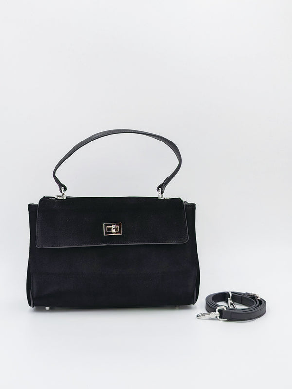 suede twistlock l bag