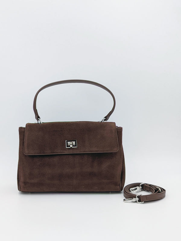 suede twistlock l bag