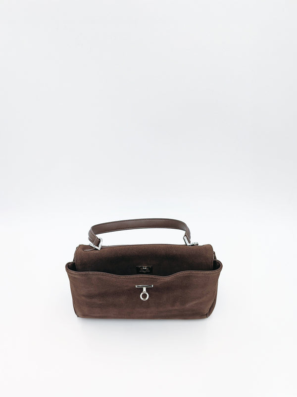 suede twistlock l bag