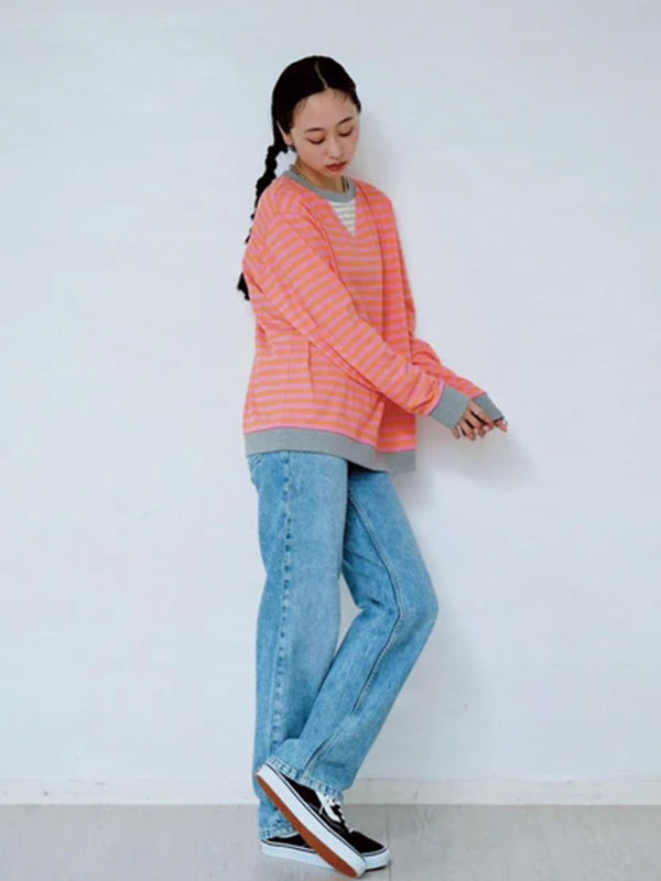 CONTRAST STRIPED TOP