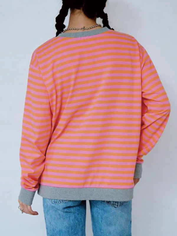 CONTRAST STRIPED TOP