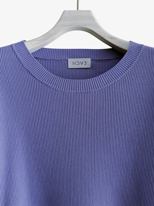 COLOR BLOCK RIB KNIT TOP