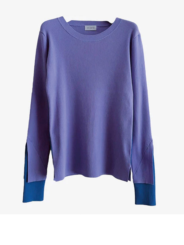 COLOR BLOCK RIB KNIT TOP