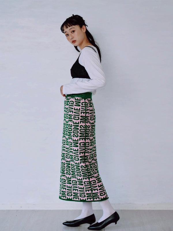 REVERSIBLE LOGO JACQUARD SKIRT