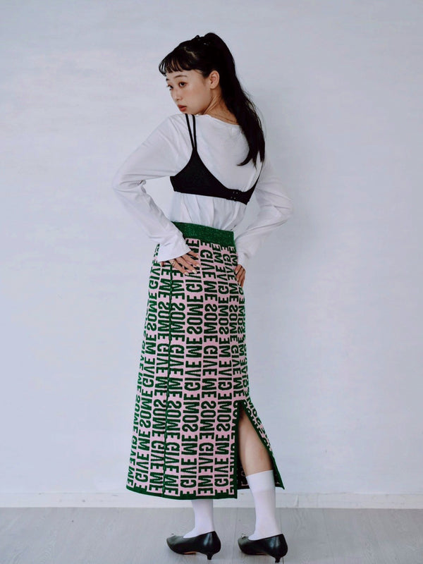 REVERSIBLE LOGO JACQUARD SKIRT