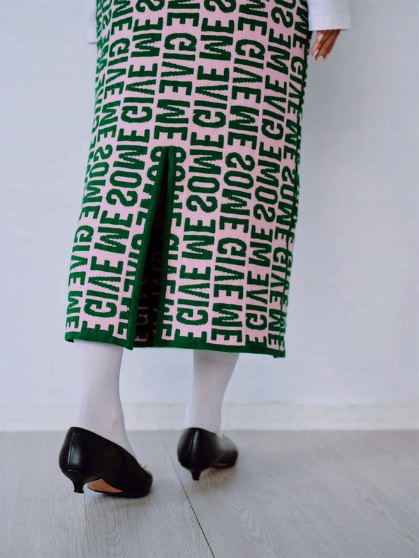 REVERSIBLE LOGO JACQUARD SKIRT