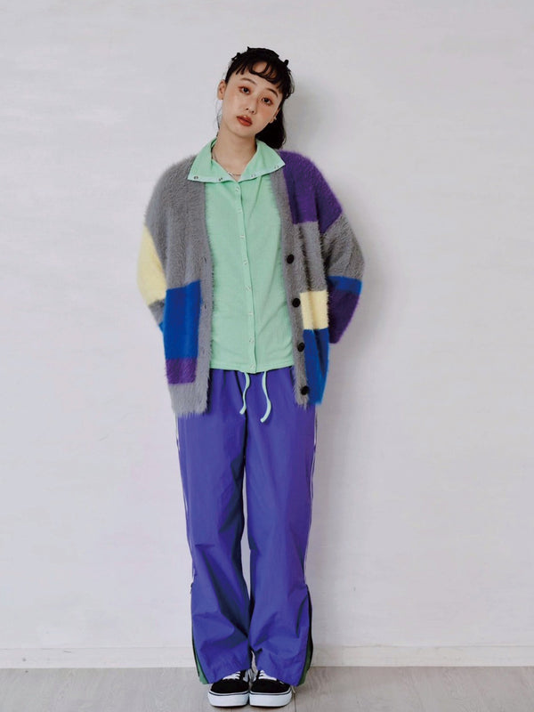MULTI COLOR SHAGGY KNIT CARDIGAN