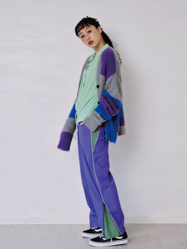 MULTI COLOR SHAGGY KNIT CARDIGAN