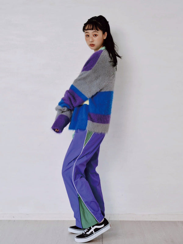 MULTI COLOR SHAGGY KNIT CARDIGAN