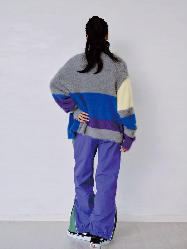 MULTI COLOR SHAGGY KNIT CARDIGAN