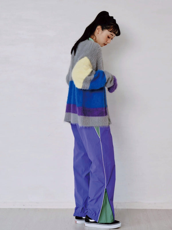 MULTI COLOR SHAGGY KNIT CARDIGAN