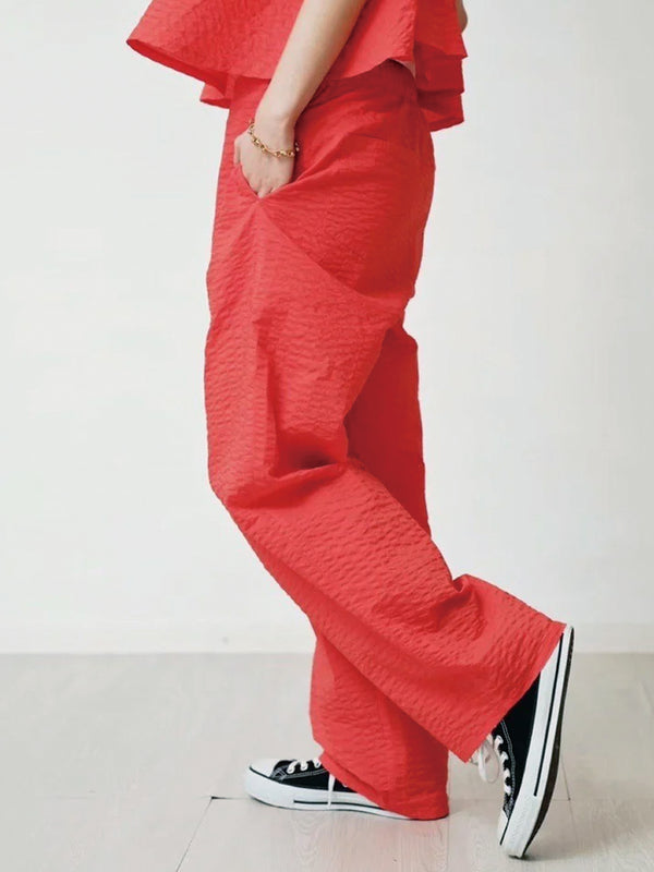 BUMPY FABRIC ROUND PANTS