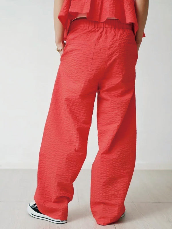 BUMPY FABRIC ROUND PANTS
