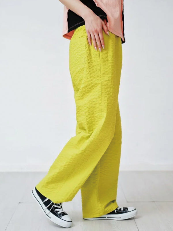 BUMPY FABRIC ROUND PANTS