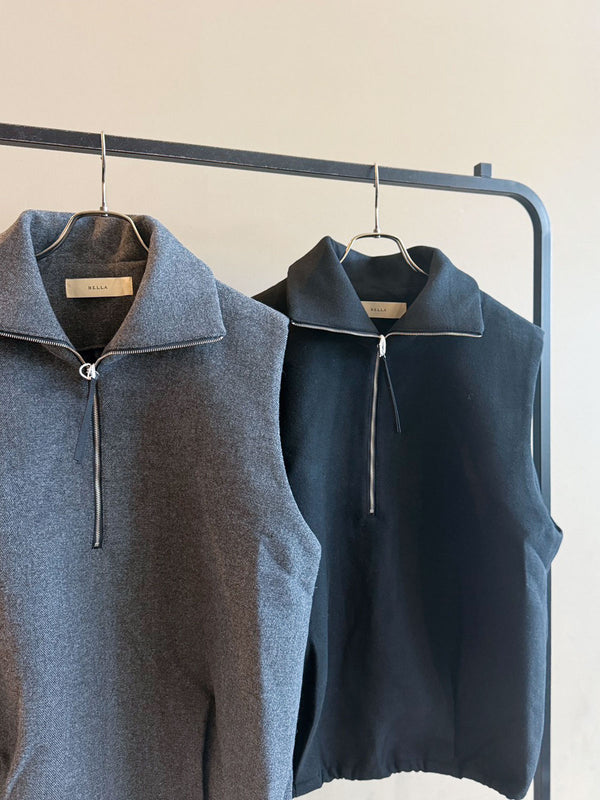 Wool High Neck Vest