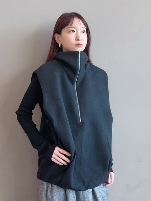 Wool High Neck Vest