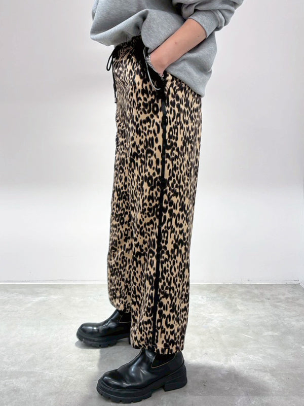 ポケットフリンジヒョウ柄PT