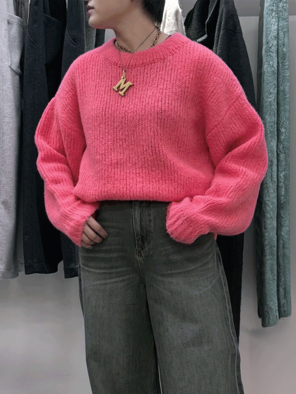 Babyアルパカロービングルーズシルエットニット