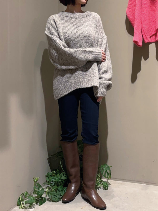 Babyアルパカロービングルーズシルエットニット