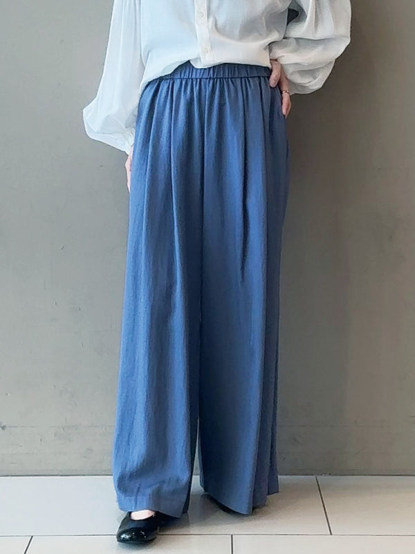 セルロース/ナイロンニドムタックギャザーワイドパンツ