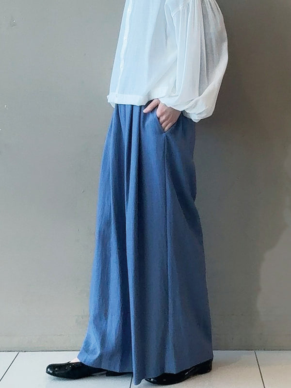 セルロース/ナイロンニドムタックギャザーワイドパンツ