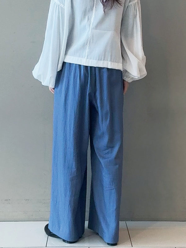 セルロース/ナイロンニドムタックギャザーワイドパンツ