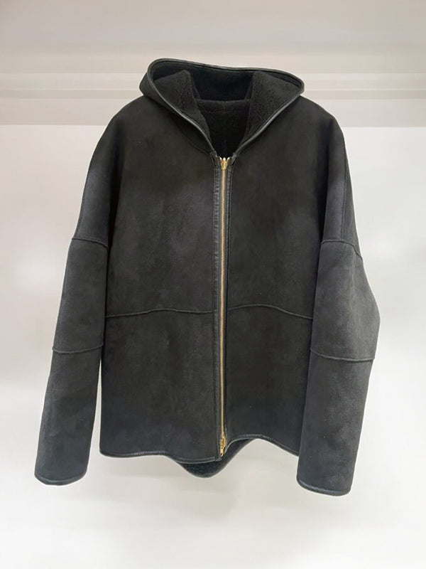 リバーシブルボアフーディー