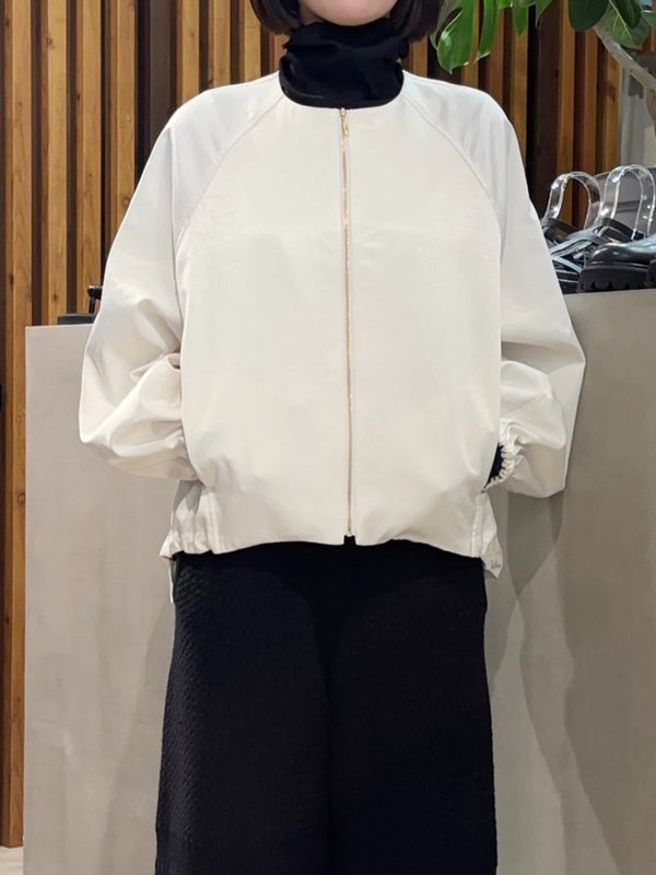 サテンジップブルゾン