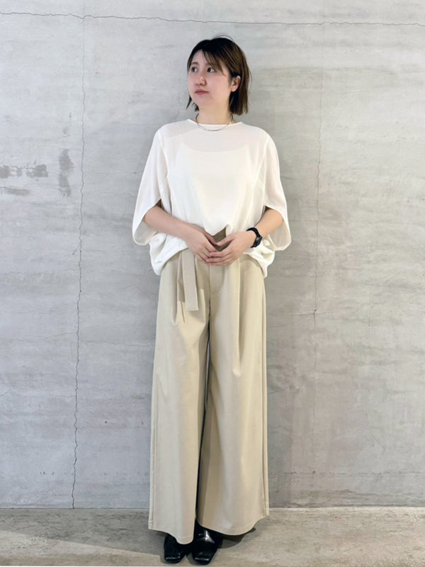 バックサテンジョーゼットプルオーバー