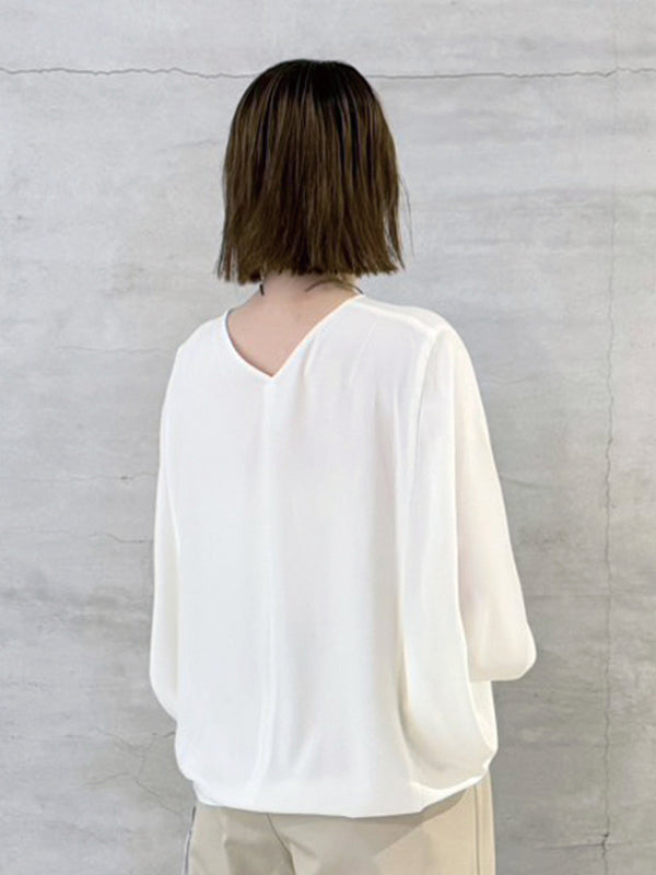 バックサテンジョーゼットプルオーバー