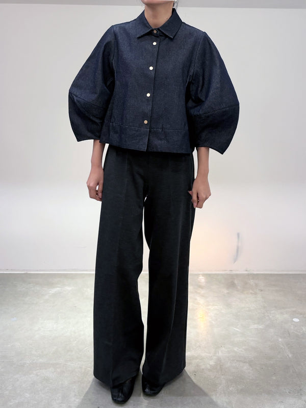 10ozデニムショートペプラムJK