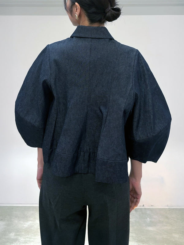 10ozデニムショートペプラムJK