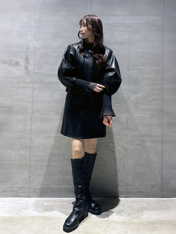 グレインエコレザーランタンスリーブJK