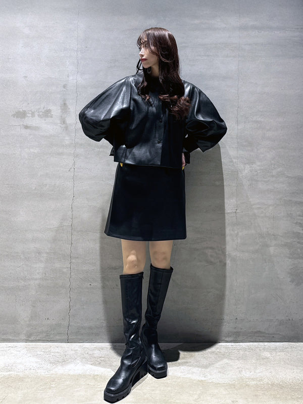 グレインエコレザーランタンスリーブJK