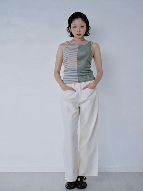 MIX STRIPE RIB TANK