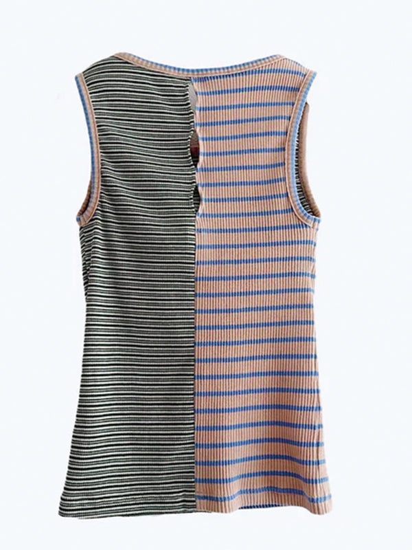 MIX STRIPE RIB TANK